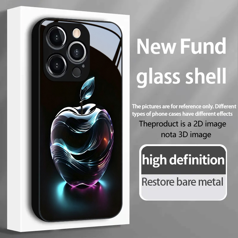 Tempered Glass Screen - PROTECT Neon Crystal Apple Patroon voor