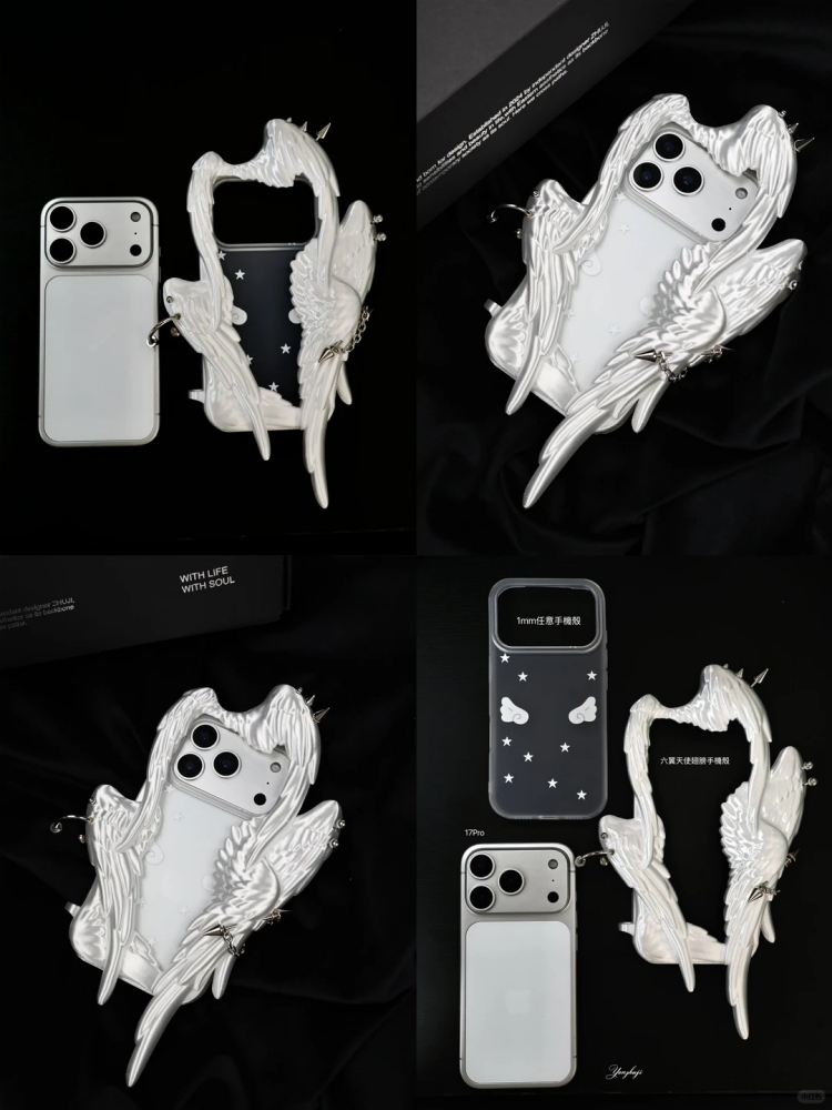 Phone Accessories Pouch - Originele Y2k Six Winged Angel Rivet