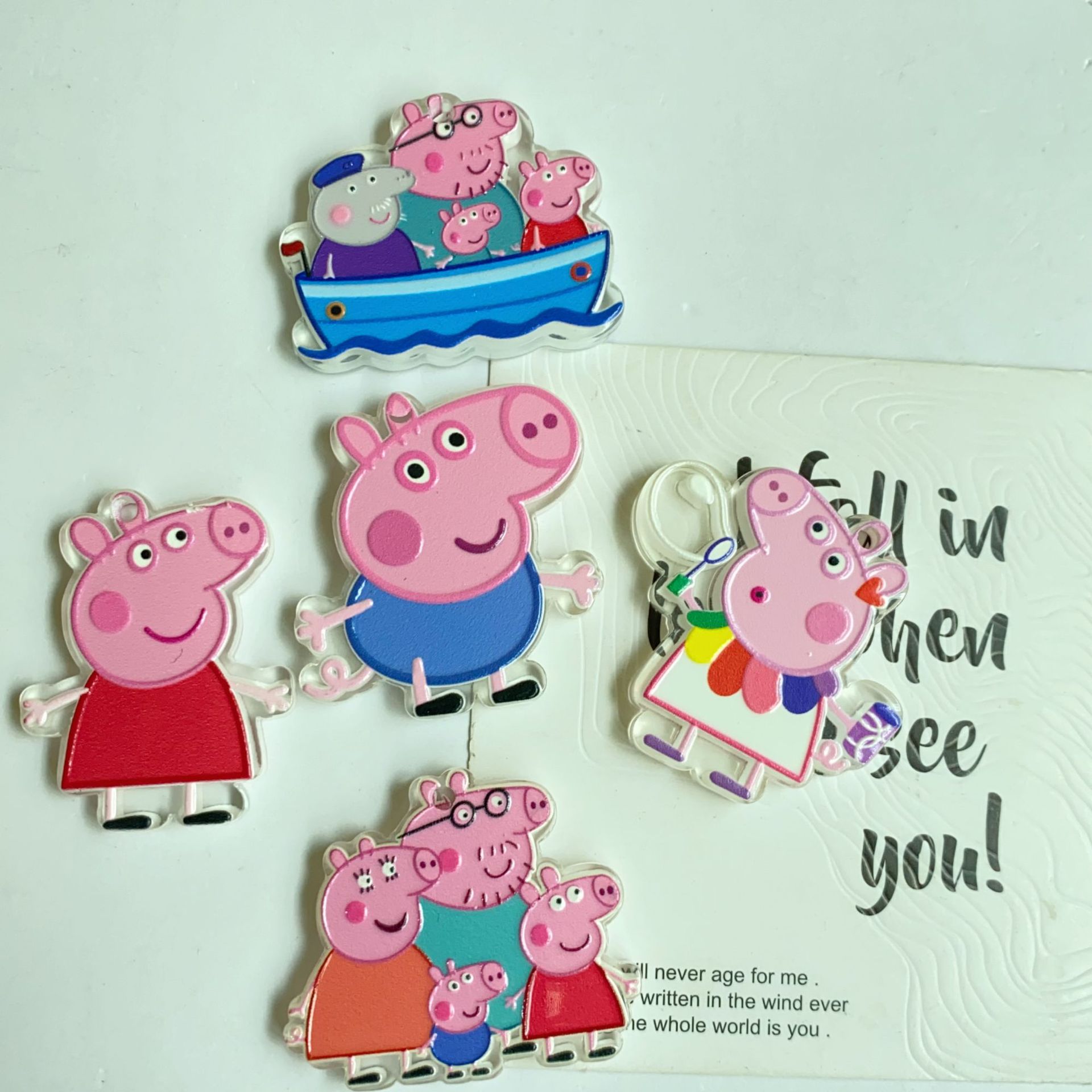 Phone Accessories Pouch - Ophanggat met heldere olie-opdruk, cartoon Peppa