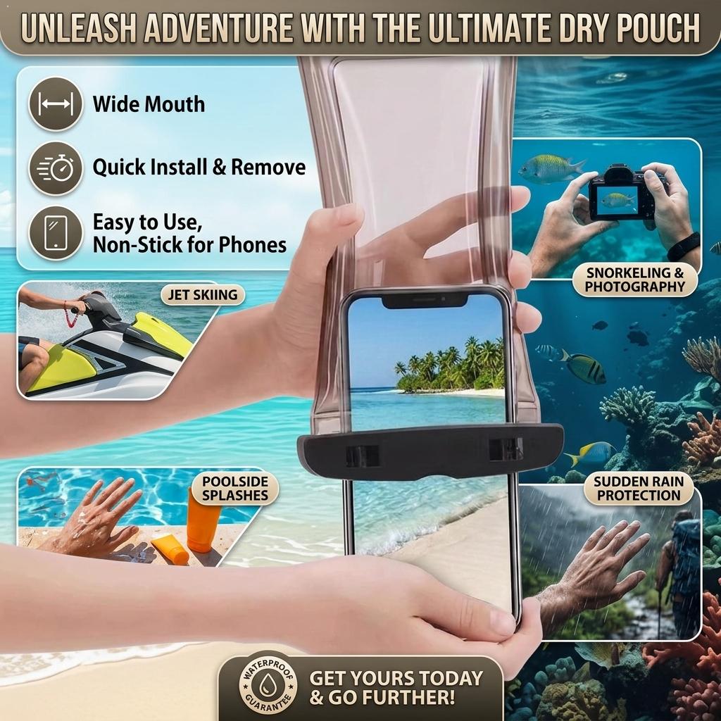 Phone Accessories Pouch - Doorzichtige waterdichte telefoonhoes, droge tas voor