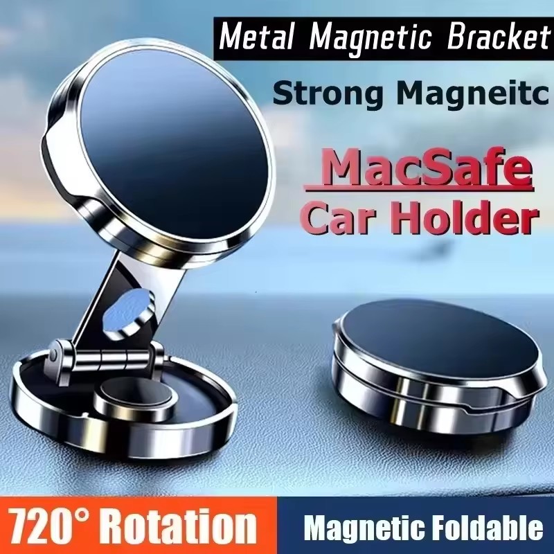 Phone Accessories Japan - Ronde opvouwbare magnetische autohouder, 360 graden